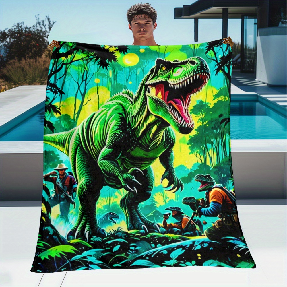 Outdoor Adventure For Kids - Флисовое одеяло с динозавром T Rex