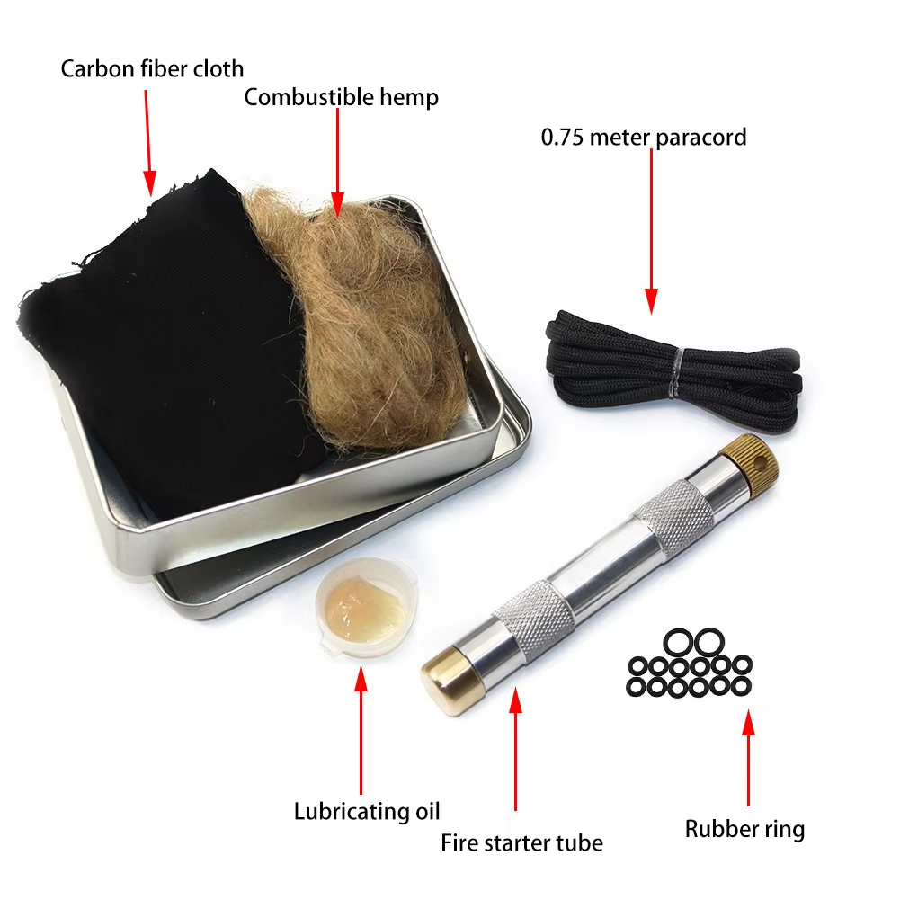 Fire Piston Starter - Наружный кемпинговый поршневой стартер для огня,