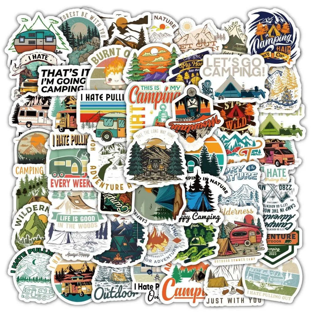 Outdoor Adventure Store - Набор наклеек в стиле кемпинга на
